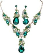 Alloy Silver Green Jewel Set