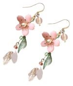 Statement Earrings for Women, Stylish Pink Flower Dangle Earrings, Korean Inspired Design, Elegant Western Style Earring for Girls, Perfect Special Occasions
