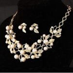 Traditional Gold Plated Pearl Choker Jwell Necklace Jewellery Set with Earrings for Girls and Women - Image 2