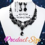 Wedding Jewelry Sets Silver Rhinestone Necklace and Earrings Set Bridal Prom Jewelry for Women and Brides - Image 2