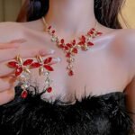 Wedding Prom Jewelry Sets for Women Rhinestone Sparkly Bridal Wedding Statement Choker Necklace Set Costume Accessories (Copy) - Image 2