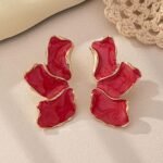 Petal Earring For Women Stainless Steel Unique Statement Flower Dangle Earrings Trendy Jewelry Gift - Image 2